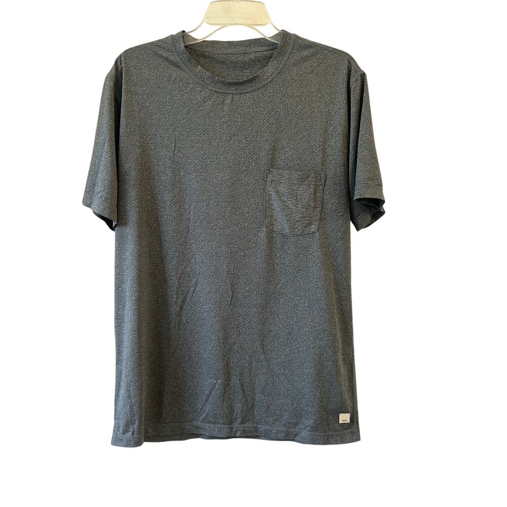 Vuori Men’s Gray Performance Pocket T-Shirt Size Medium Athleisure Gym